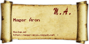 Mager Áron névjegykártya